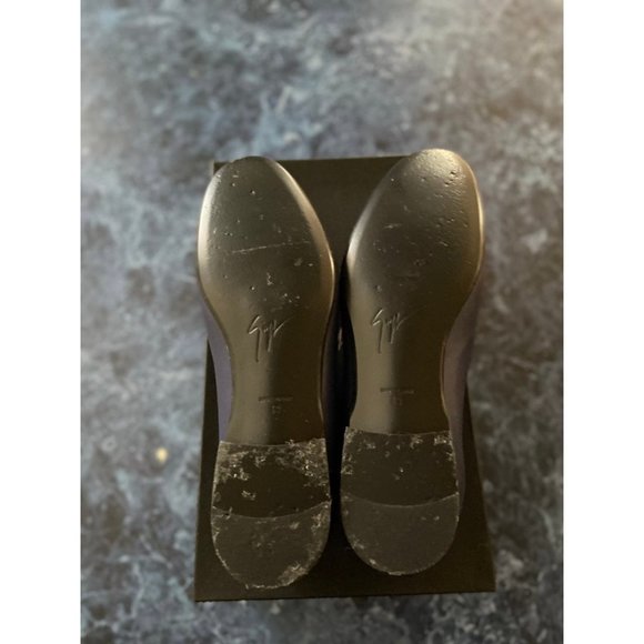 Giuseppe Zanotti Navy Loafers with Gold Anchor Detail - Picture 7 of 10